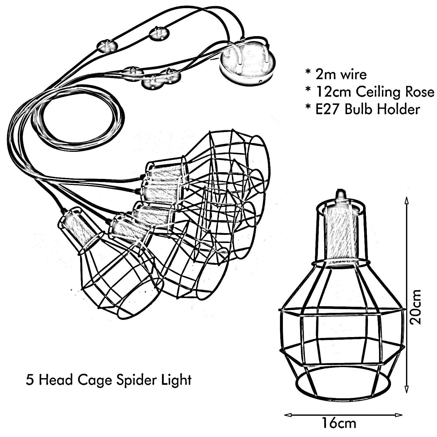 Spider Light Fixture Adjustable E27 Retro Ceiling Light~1590