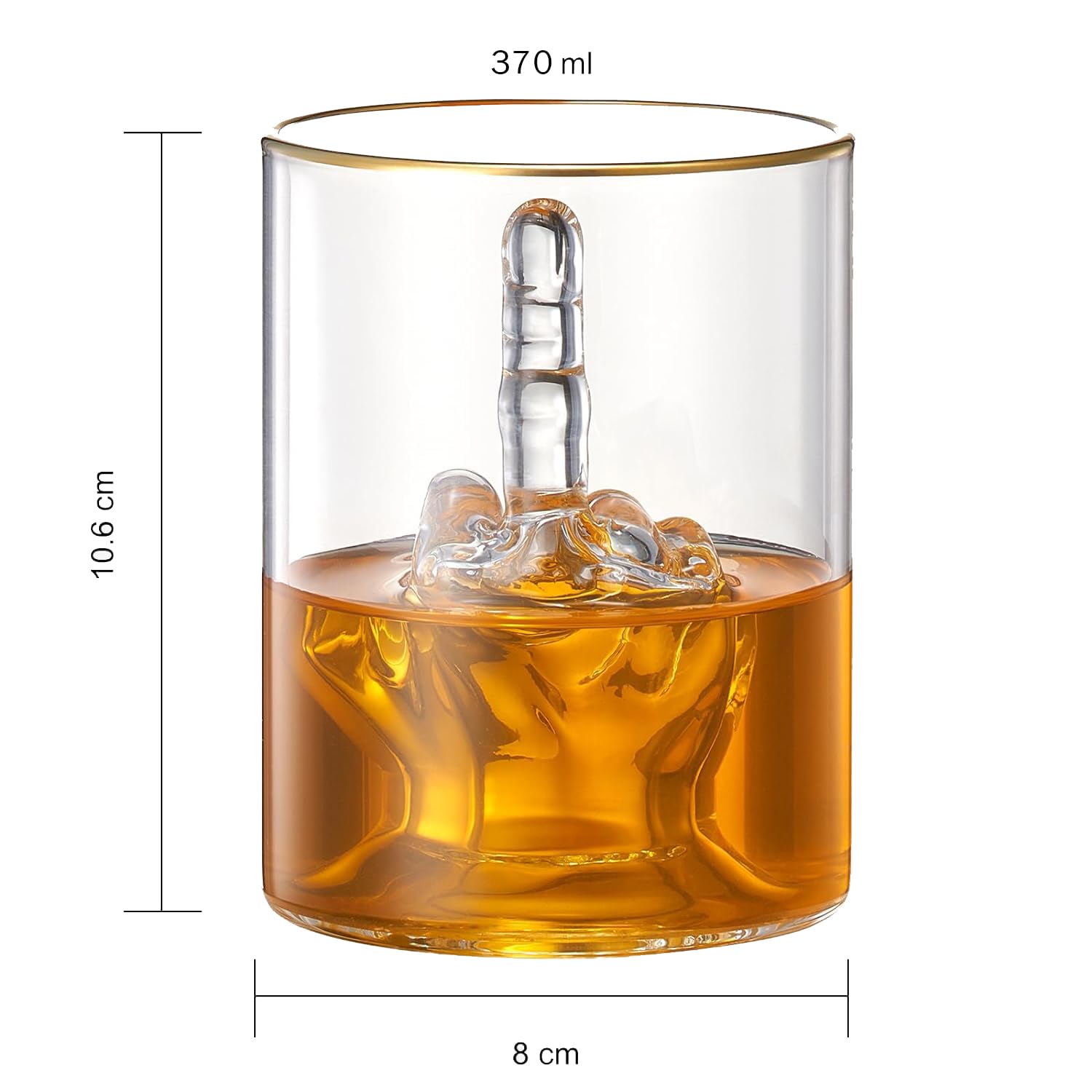 Middle Finger Gifts Whiskey Glass | SINGLE | (12.5 OZ)