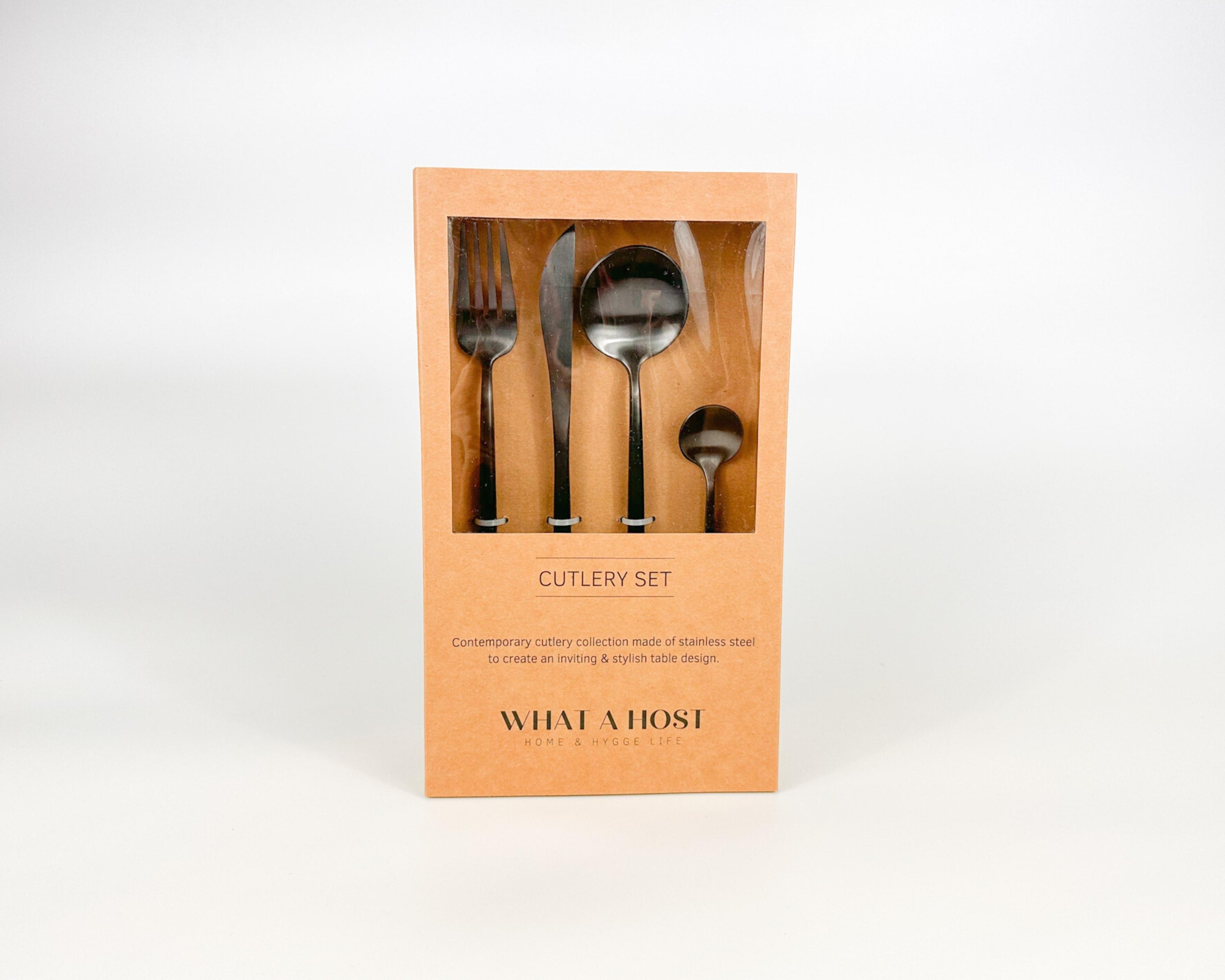 London Black Cutlery Set – 16 or 24 Piece Stainless Steel Matte Flatware