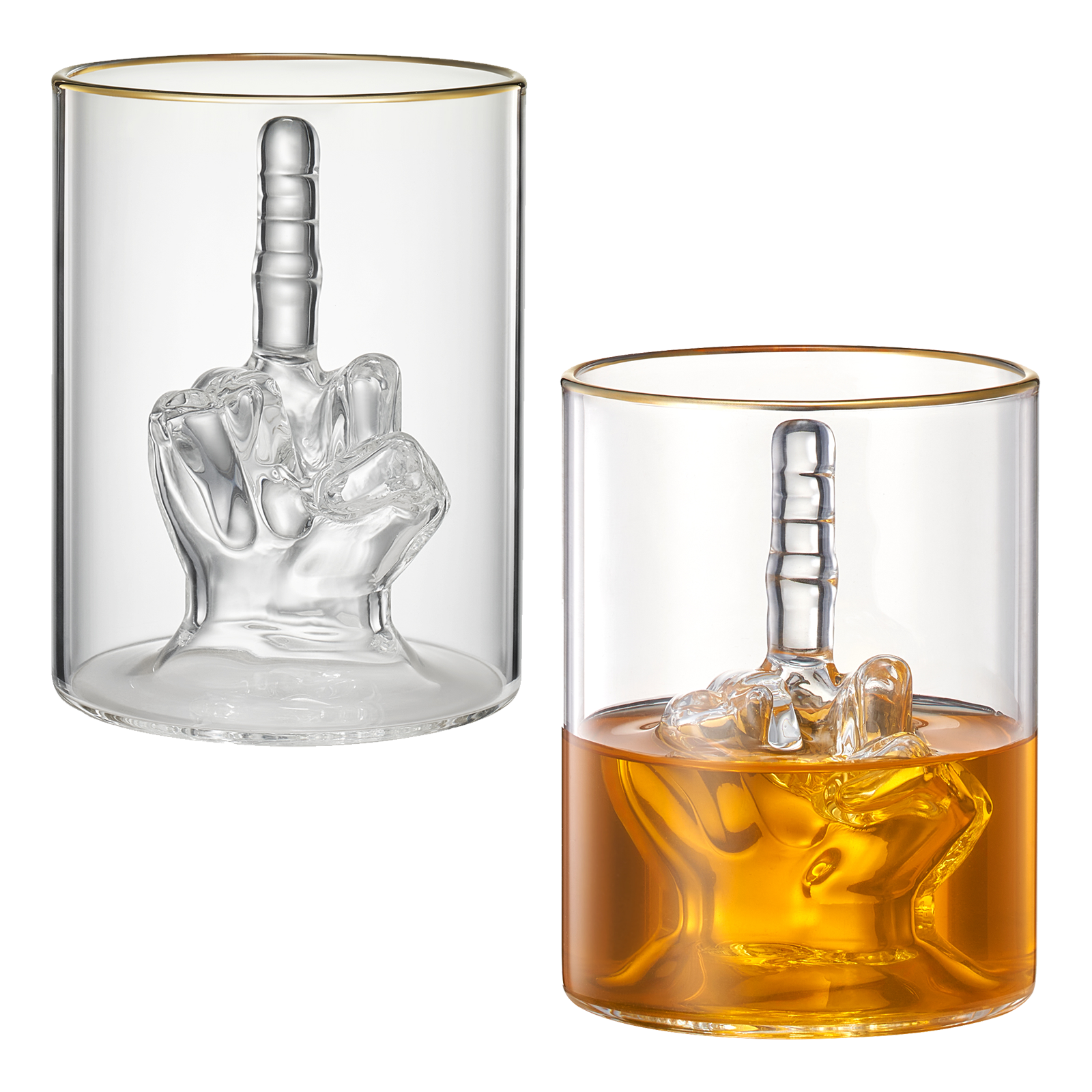 Middle Finger Gifts Whiskey Glass | SINGLE | (12.5 OZ)