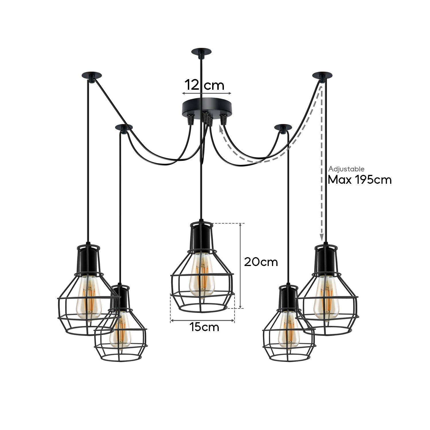 Spider Light Fixture Adjustable E27 Retro Ceiling Light~1590